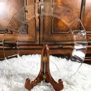 Vintage French Crystal Clear Glass Platter Made in France